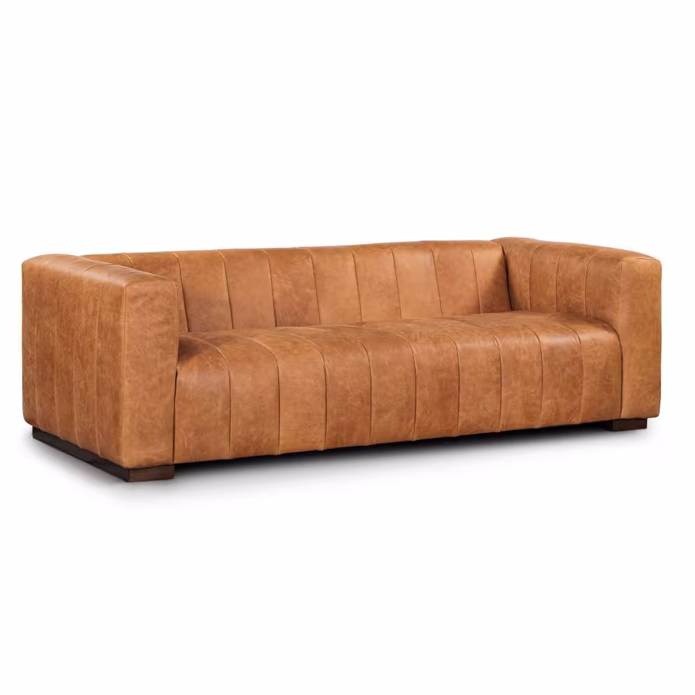 Poly and Bark Canale 86 in. Sofa in Cognac Tan