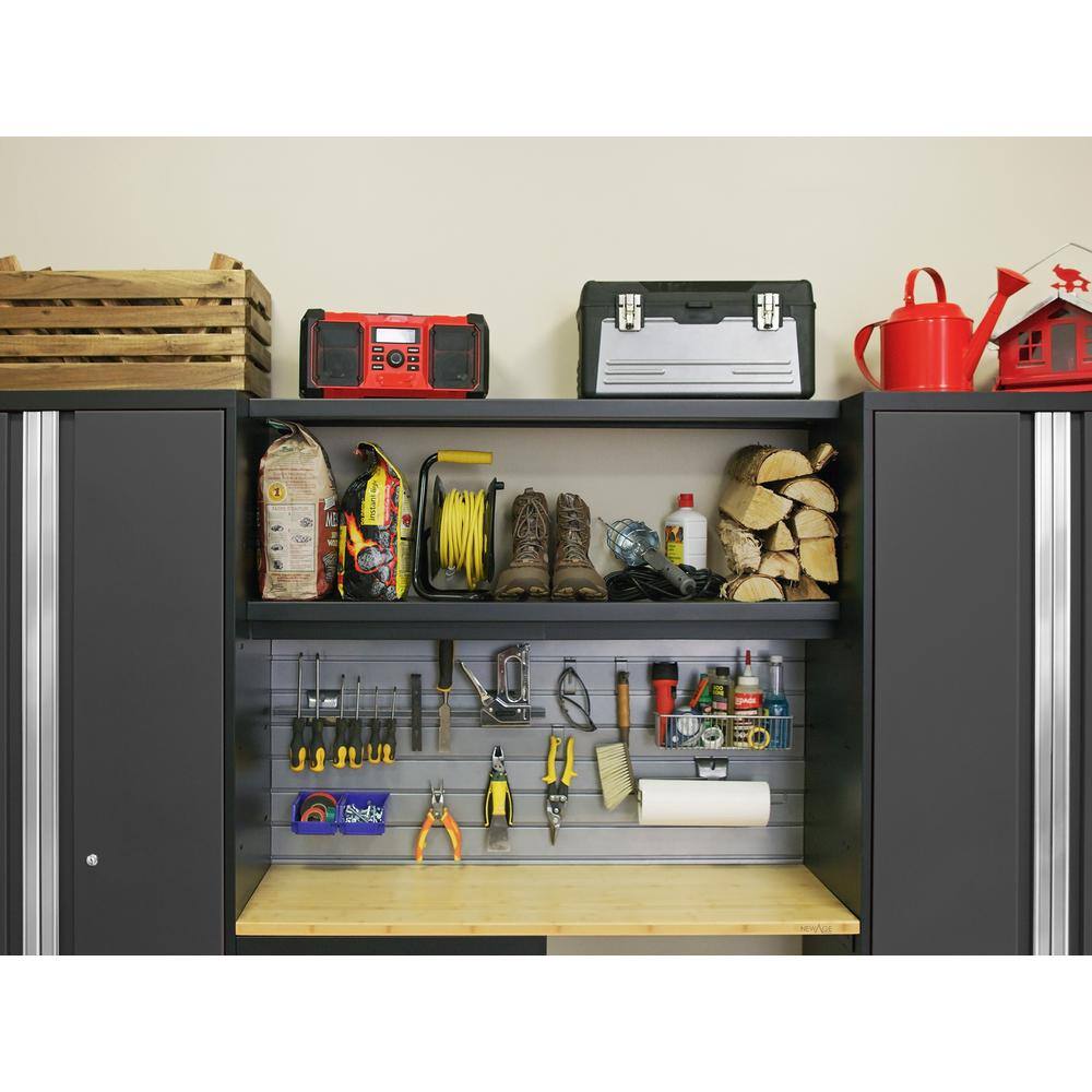 NewAge Products Bold 19.58 in. H x 192 in. W x 12 in. D 24-Gauge Welded Steel Garage Cabinet Set in Gray (6-Piece)