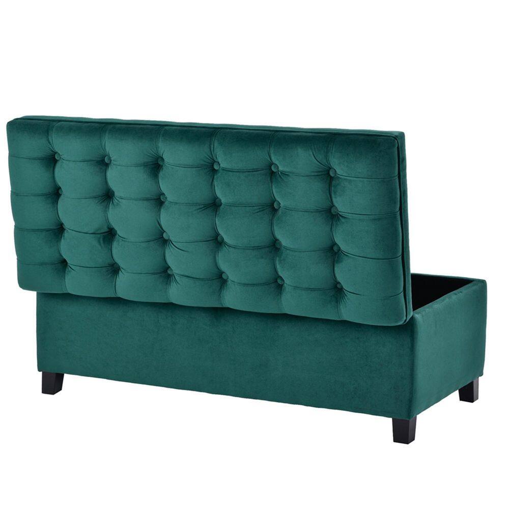 ZIRUWU 16.1 in. H x 46.5 in. W Green Polyester Shoe Storage Bench