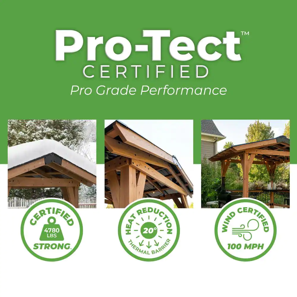 Backyard Discovery Granada 9 ft. x 10 ft. Light Brown Wooden Grill Gazebo with Outdoor Bar