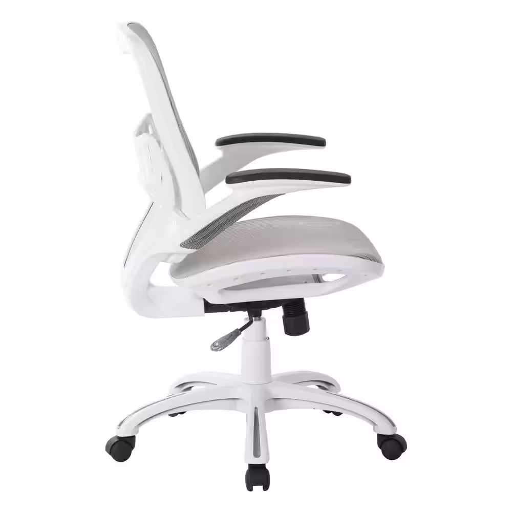 Office Star Products Riley 24.5 in. wide White Upholstered Ergonomic Office Chair with Adjustable Height