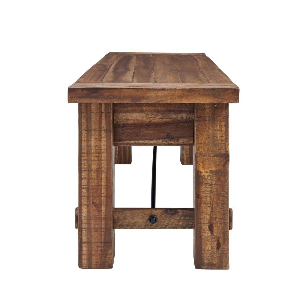 Alaterre Furniture Durango 60 in. Industrial Wood Coat Hook Shelf and Bench Set