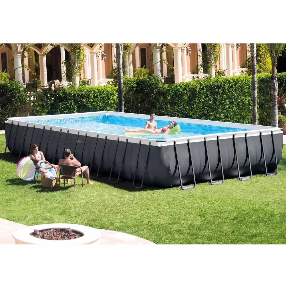 INTEX 32 ft. x 16 ft. x 52 in. Ultra XTR Rectangular Pool, Floats & Cooler (2-Pack)