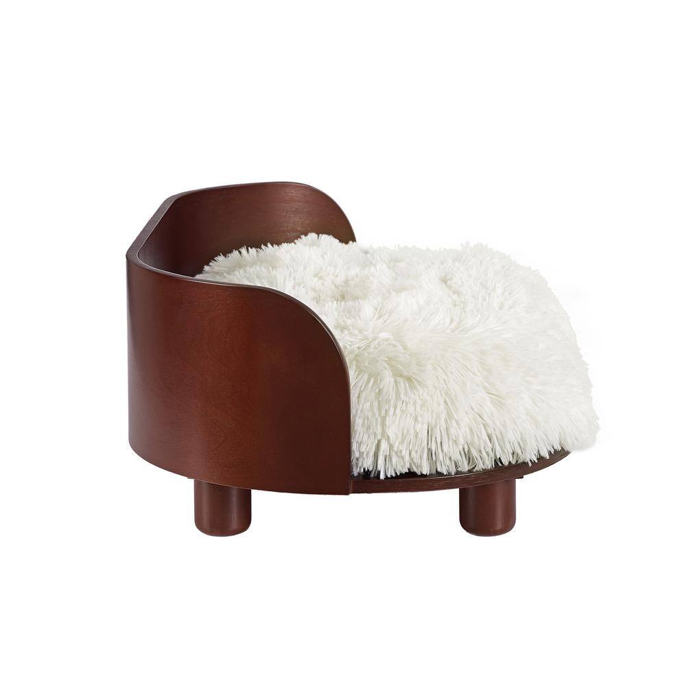 None Kuai Medium Bent Wood Dark Brown Cat Bed