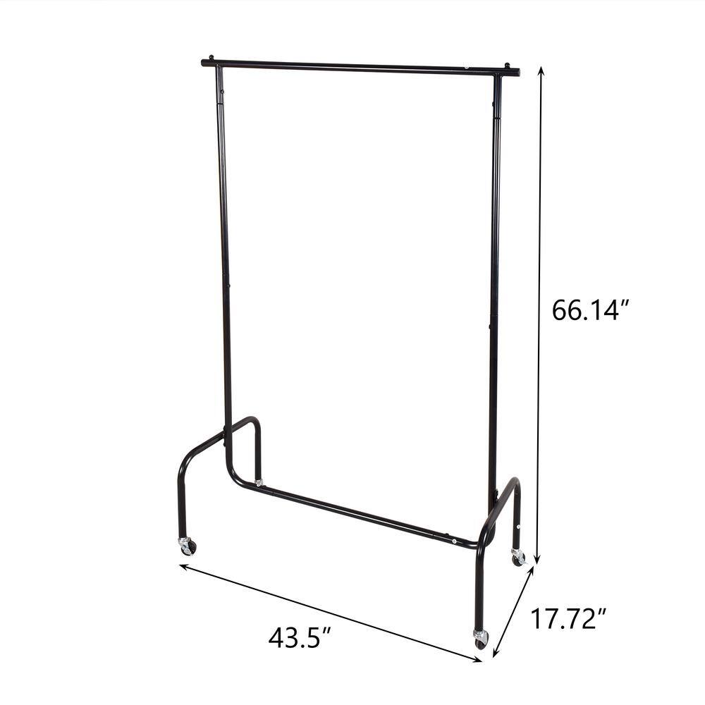 None Black Metal Clothes Rack 43.5 in. W x 66.14 in. H