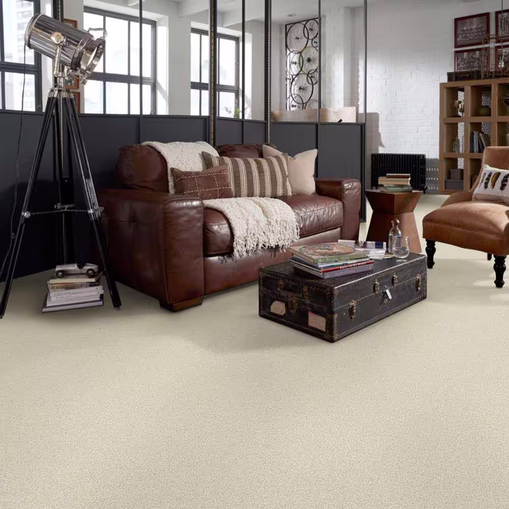 Home Decorators Collection Brave Soul II - Crisp Linen - Beige 44 oz. Polyester Texture Installed Carpet