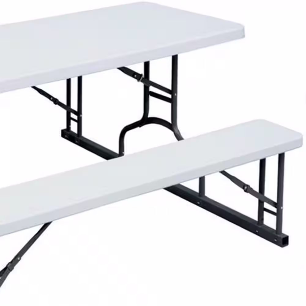 Plastic Development Group White Rectangular Plastic Picnic Table