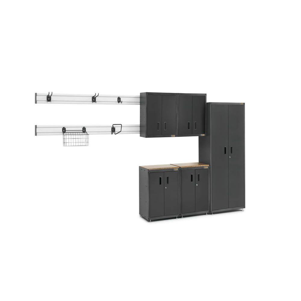 Gladiator Ready-to-Assemble 72 in. H x 92 in. W x 18 in. D Steel Garage Cabinet Set in Hammered Granite (14-Pieces)