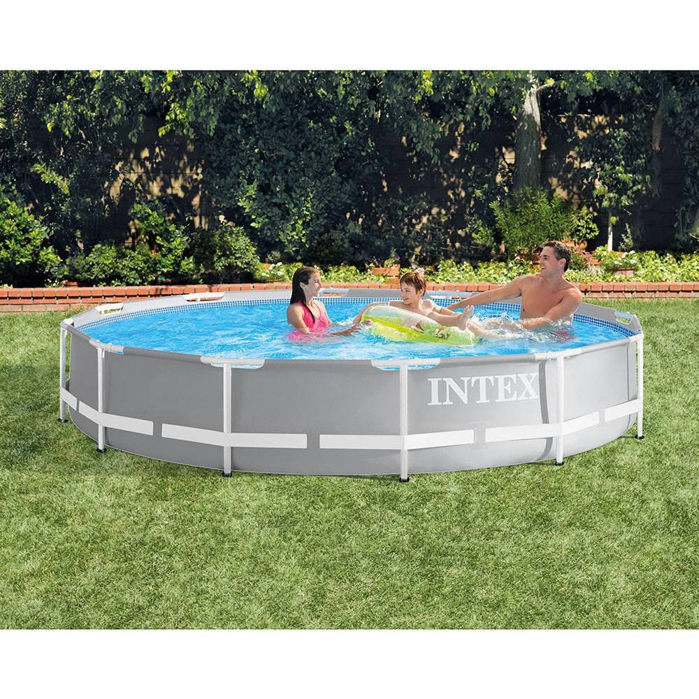 Intex 12 ft. x 30 in. Prism Frame Above Ground Round Swimming Pooland and Robot Vacuum