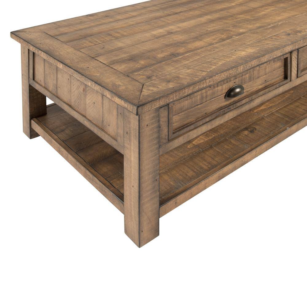 Martin Svensson Home Monterey 50 in. Reclaimed Natural Large Rectangle Wood Coffee Table with Drawers