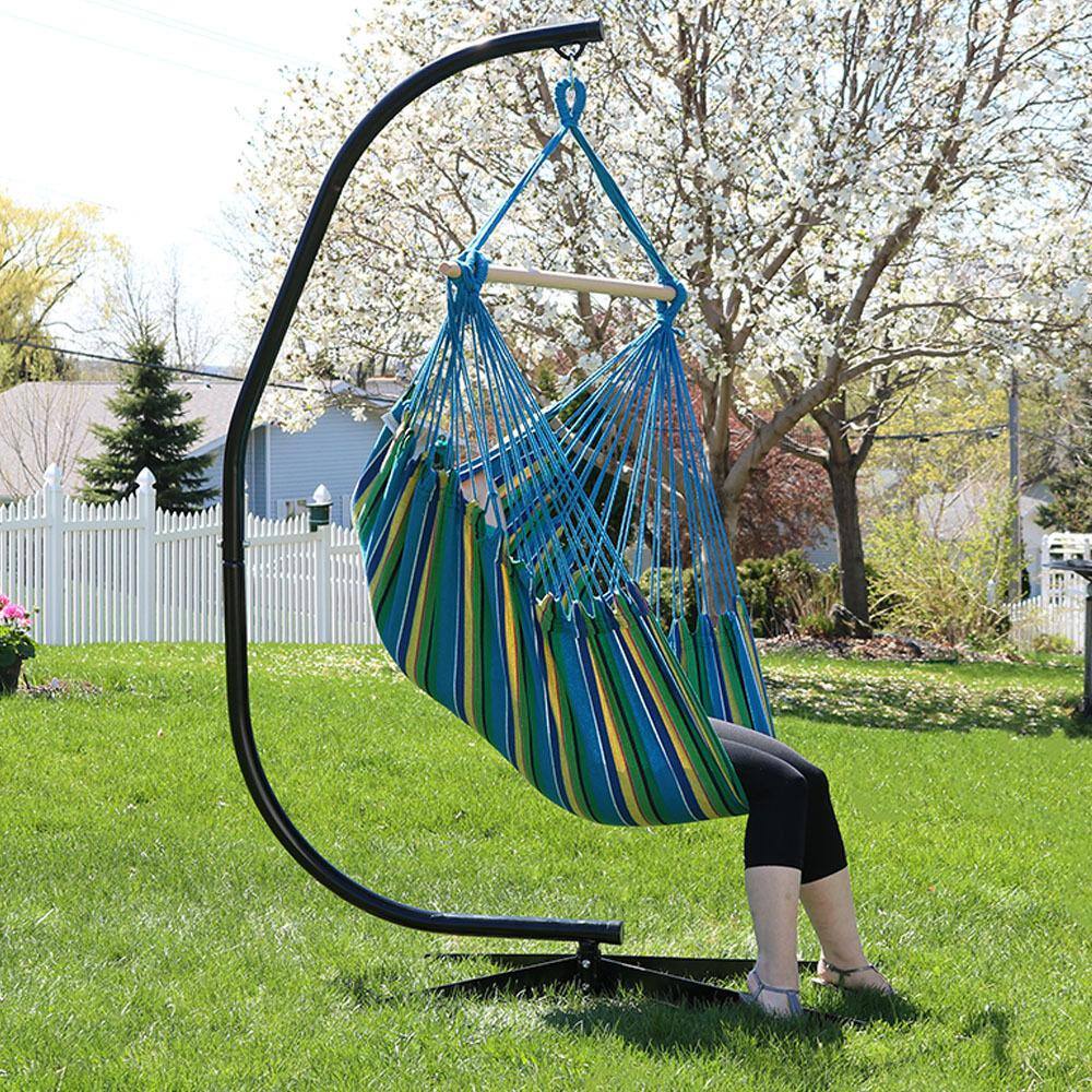 Sunnydaze Decor 5 ft. Jumbo Hanging Hammock Swing Bed in Ocean Breeze