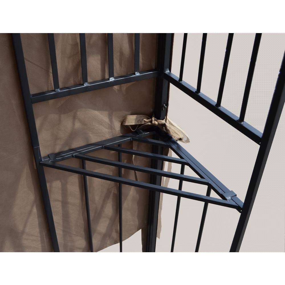 APEX GARDEN âSymphony III 10 ft. x 10 ft. Single-Tier Steel Gazebo with Mosquito Net, Privacy Screen and Planter Holders