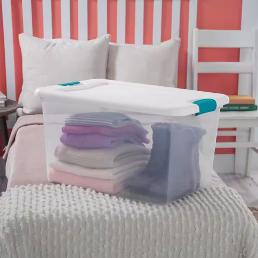 Sterilite 64-Qt. Plastic Stacking Container in Clear (6-pack) and 32-Qt. Plastic Stacking Container in Clear (6-pack)