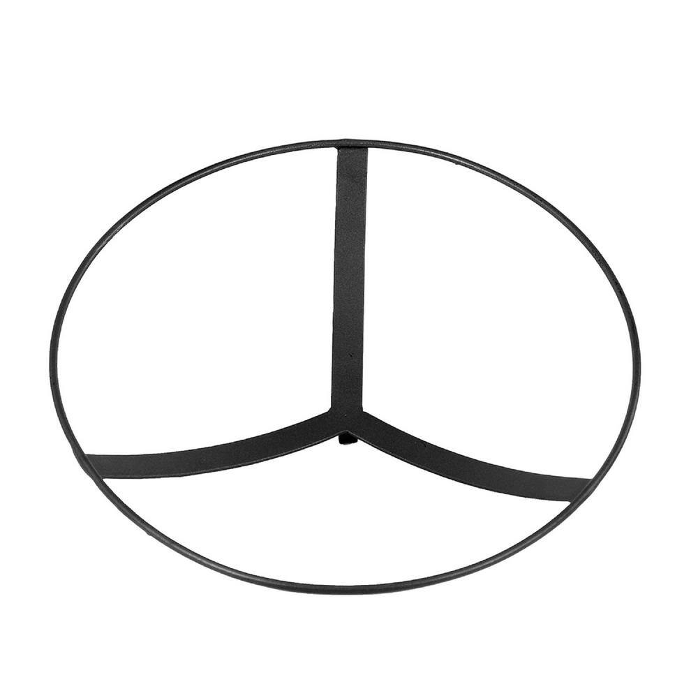 ACHLA DESIGNS 14 in. Dia Round Teal Blue Crackle Glass Birdbath with Black Wrought Iron Tripod Stand