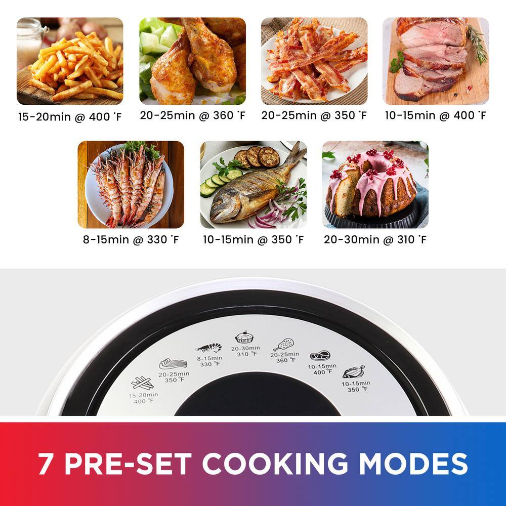 Total Chef Electric Air Fryer Oven 3.8qt / 3.6L, 7 Cooking Presets, Digital Touch Controls
