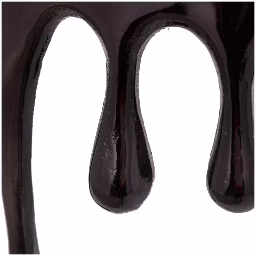 Litton Lane 36 in. and 32 in. Black Large Half-Circle Glass Aluminum Drip Console Table with Melting Designed Legs