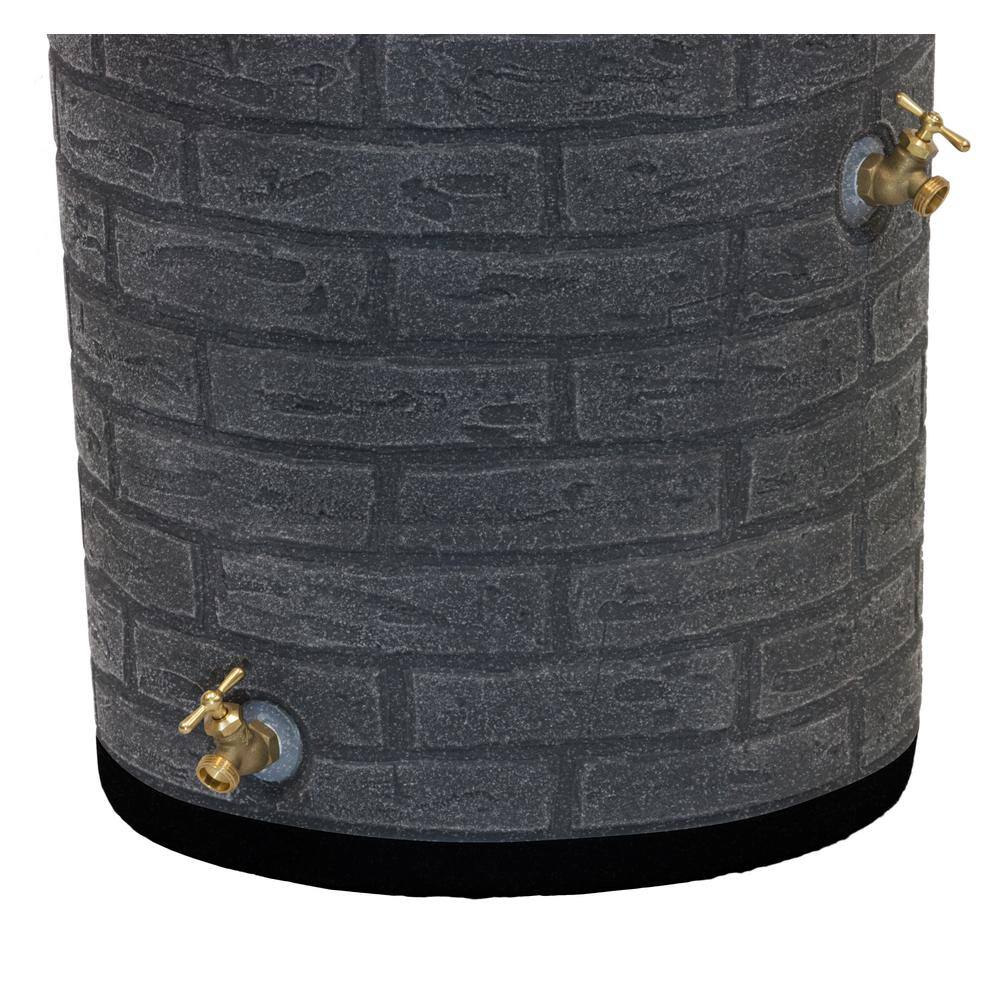 Good Ideas Impressions Downton 50 Gallon Darkened Ribs Dark Granite Rain Barrel
