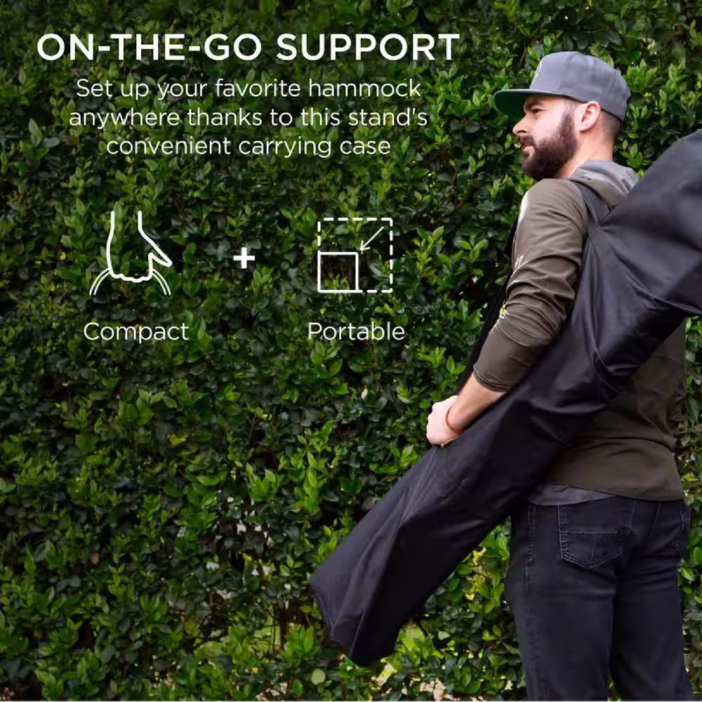 Best Choice Products 9.5 ft. Metal Hammock Stand in Black