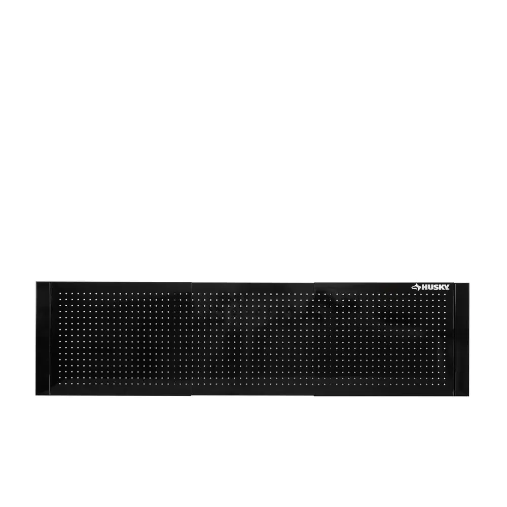 Husky 52 in. W to 72 in. Adjustable Pegboard, Gloss Black