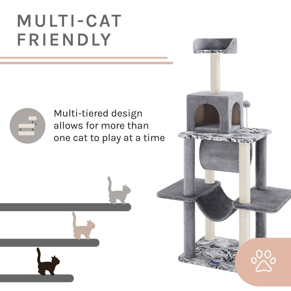 Sam's Pets Dazzle 59 in. Gray Cat Scratching Tree