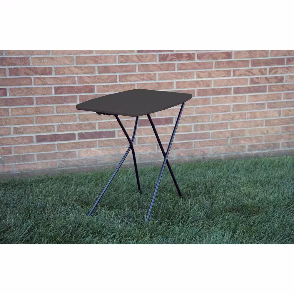 Cosco 18 in. Black Plastic Adjustable Height Folding Utility Table (Set of 2)