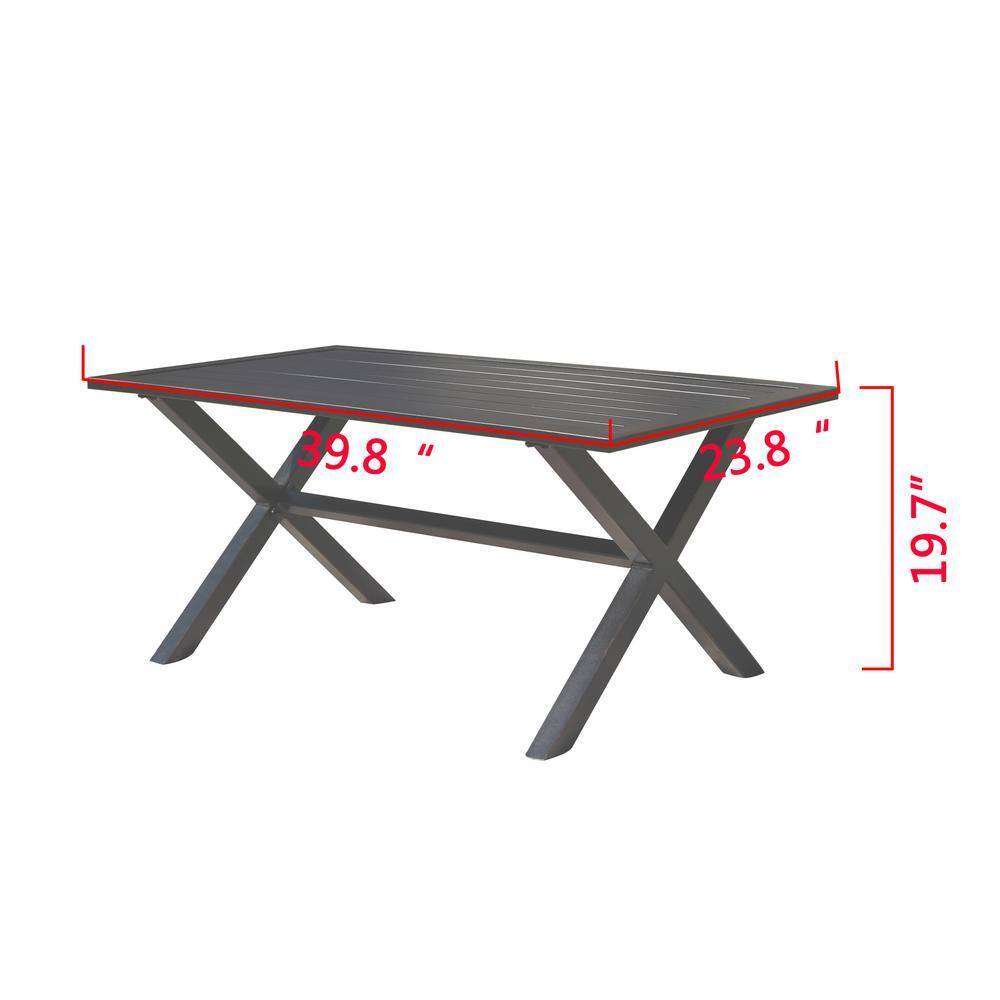 TOP HOME SPACE 4-Piece Metal Patio Conversation Set with Blue Cushions