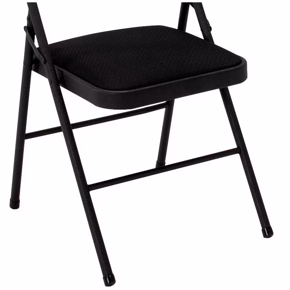 Cosco Black Vinyl Padded Seat Folding Chair (Set of 4)