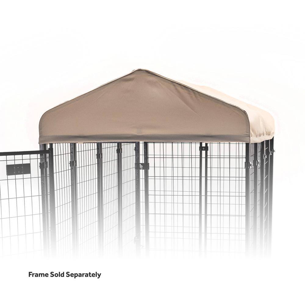 Lucky Dog 4 ft. x 8 ft. Khaki Canopy Villa Coverage Area - 0.0007-Acres In-Ground Kennel Cover