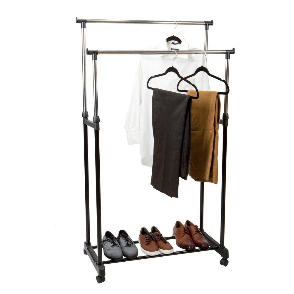 Simplify Black Steel Clothes Rack 16.54 in. W x 37.4 in. H
