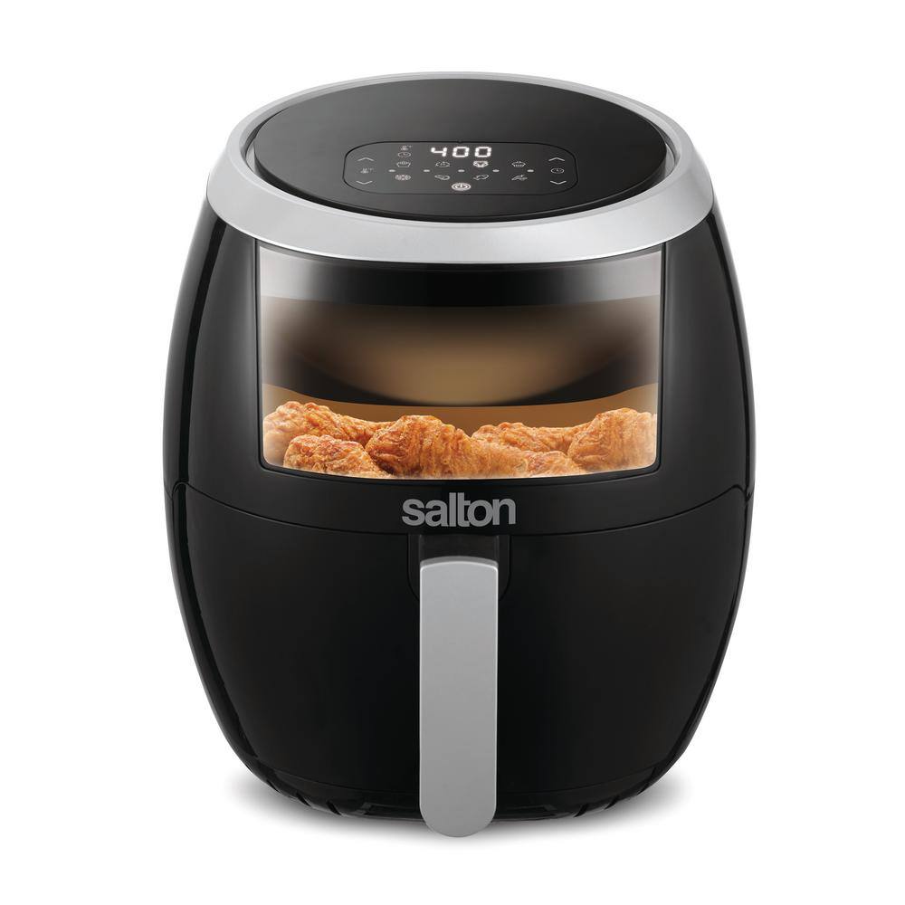 Salton 8.5 qt. Black Digital Air Fryer with Viewing Window