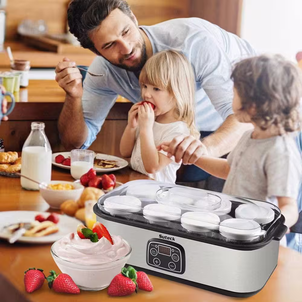 SEEUTEK Yogurt Maker Automatic 1.44 qt. Black Yogurt Maker Machine Automatic Digital Temperature Control