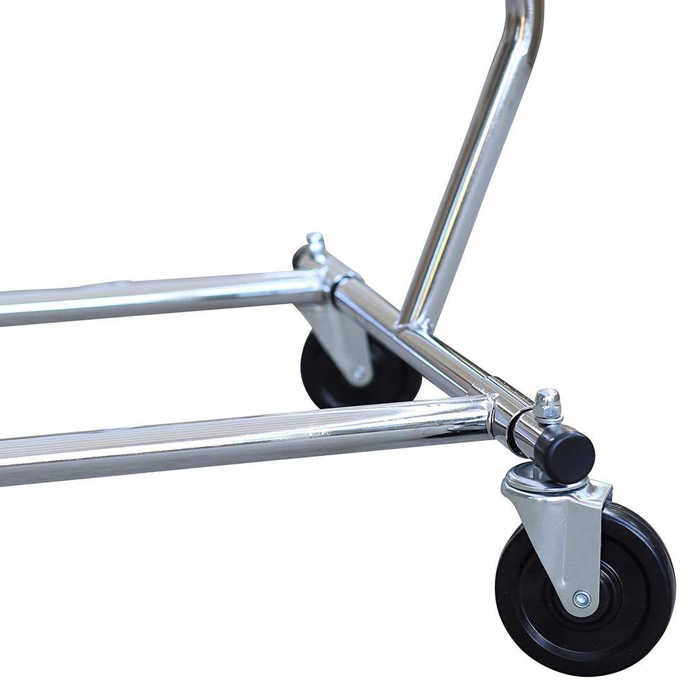 None Chrome Metal Garment Clothes Rack 51 in. W x 65 in. H