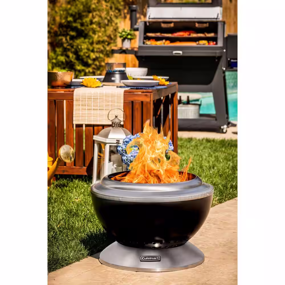 Cuisinart 25 in. x 25 in. Wood Burning Black Steel Bowl Cleanburn Fire Pit