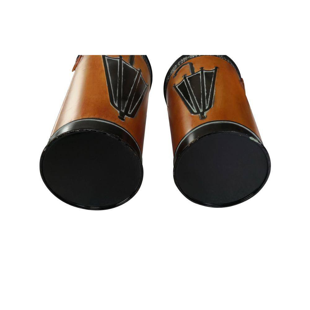 Benjara Brown Metal Umbrella Stand