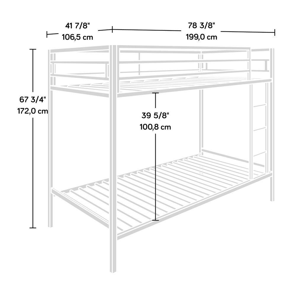 SAUDER Boulevard Cafe Black Twin Metal Bunk Bed