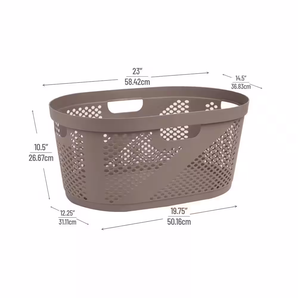 Mind Reader Basket Collection, Laundry Basket, 40 Liter (10kg/22lbs) Capacity, Cut Out Handles, Set of 2, Tan