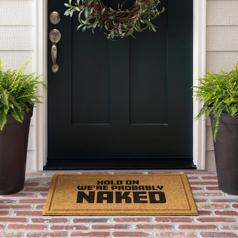 Mohawk Home Hold On Naked Natural 18 in. x 30 in. Faux Coir Doormat