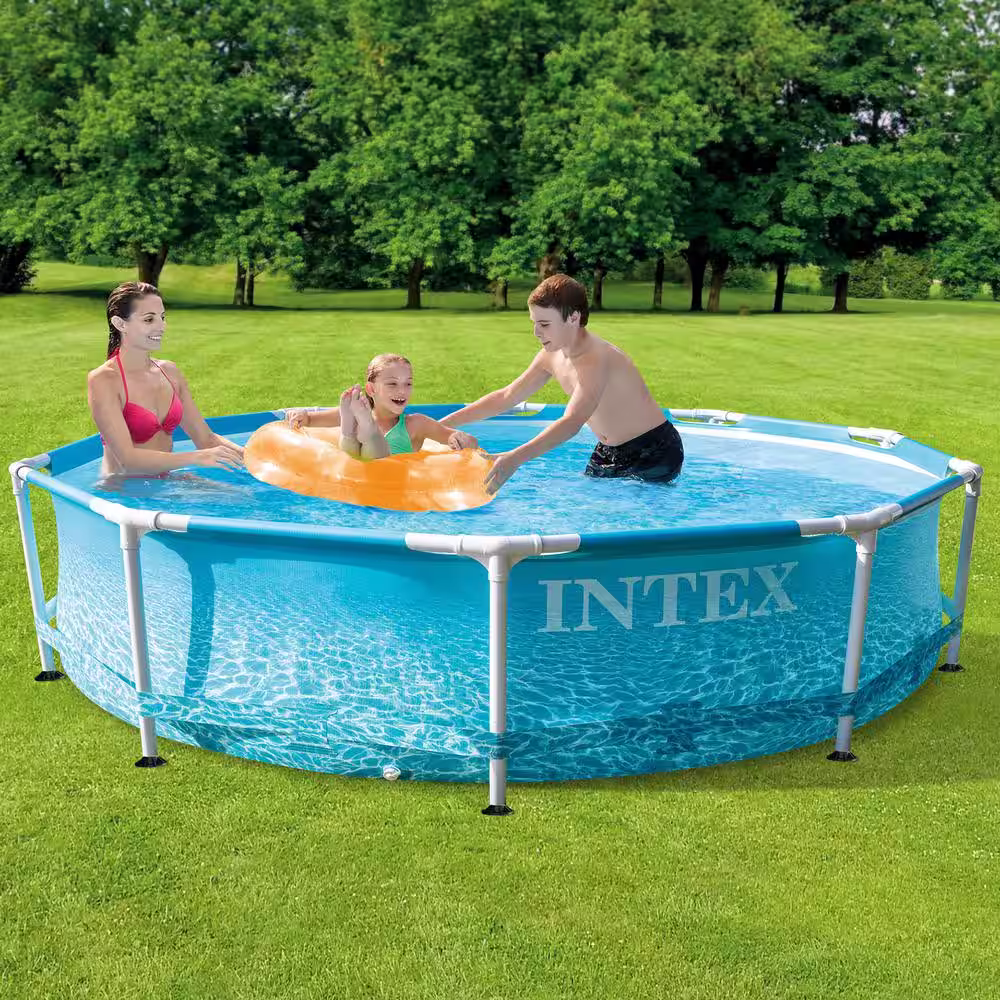 None 10 ft. x 30 in. Above Ground Steel Metal Frame Beachside Swimming Pool