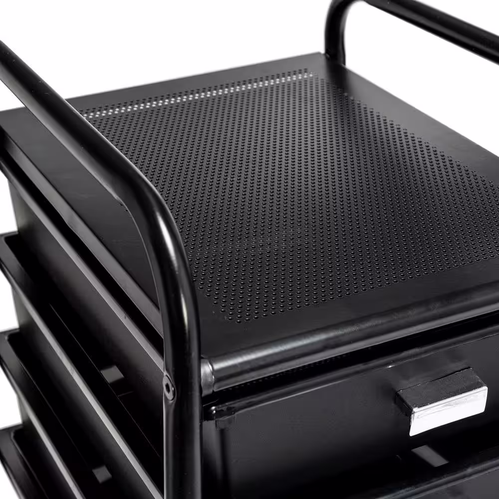 Honey-Can-Do Steel and Plastic Rolling 10-Drawer Cart in Black