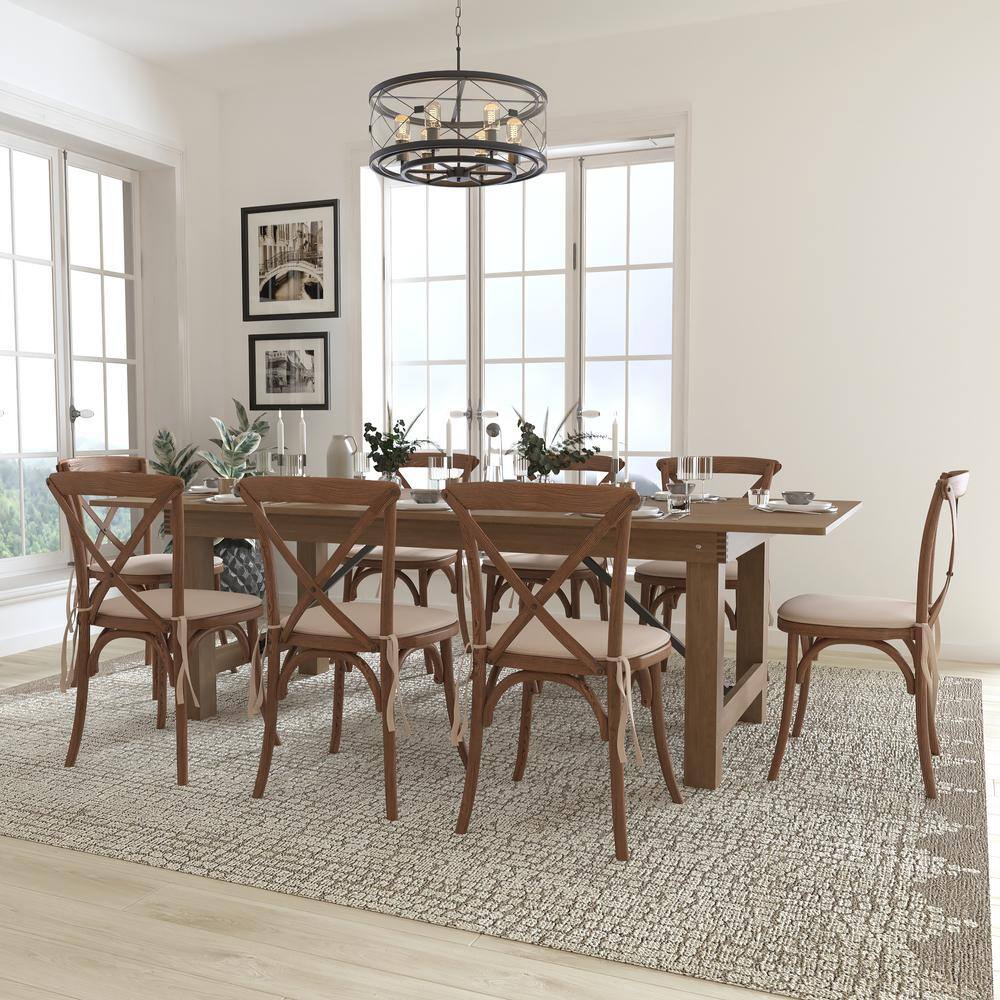 Carnegy Avenue 9-Piece Antique Rustic Farm Table Set