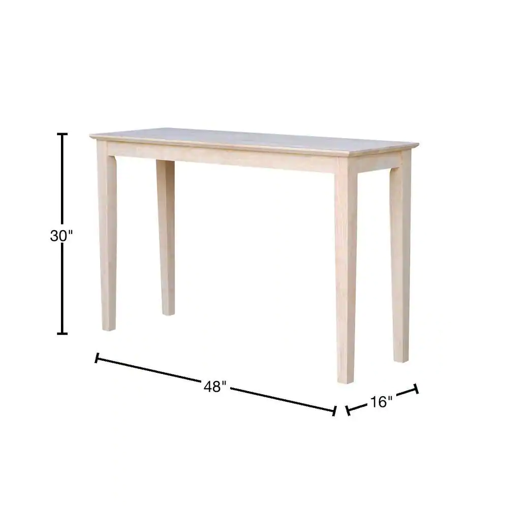 International Concepts Shaker 48 in. Unfinished Standard Rectangle Wood Console Table