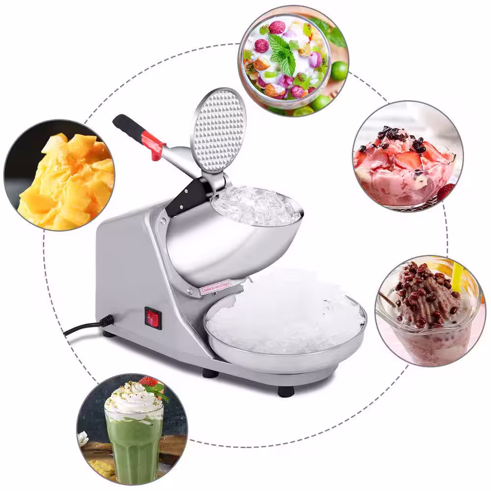 Costway Electric Ice Crusher Shaver Machine 2288 oz. Snow Cone Maker Shaved Ice 143 lbs. in Silver