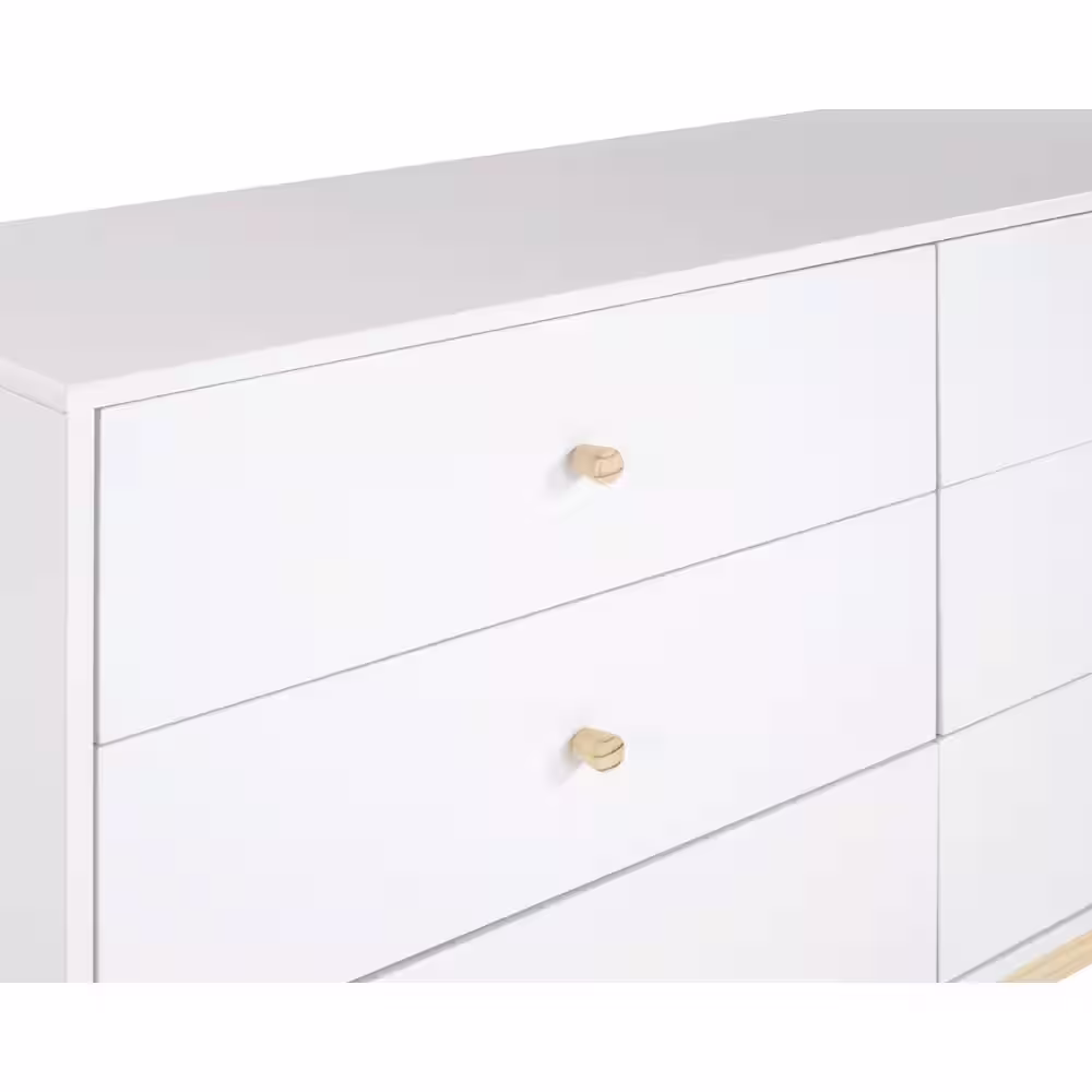 Alaterre Furniture MOD 60 in. W 6-Drawer White Double Dresser 34 in. H x 60 in. W x 17.5 in. D