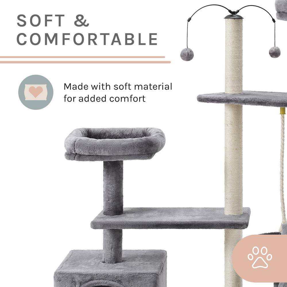 Sam's Pets Longshot 53.5 in. Gray Cat Tree