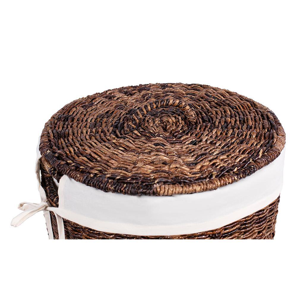 BirdRock Home Espresso Abaca Laundry Hamper with Liner