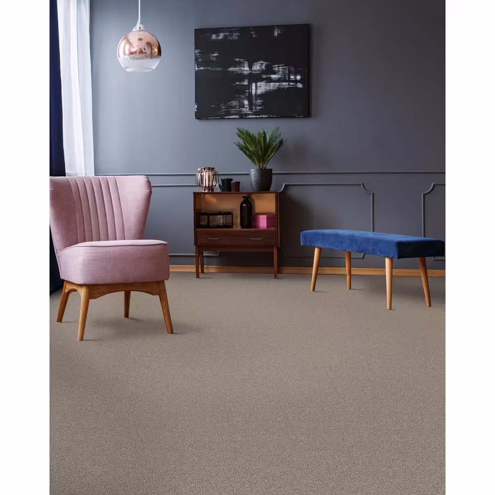 Home Decorators Collection Bays Mountain - Creekside - Gray 12 ft. 40 oz. SD Polyester Texture Full Roll Carpet (1080 sq. ft./Roll)