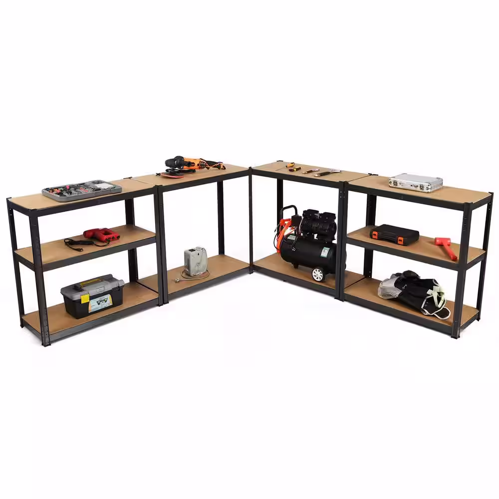 None Black Heavy Duty 5-Tier Steel Boltless Garage Storage Industrial Shelves (16 in. W x 72 in. H x 36 in. D)(1-Pack)