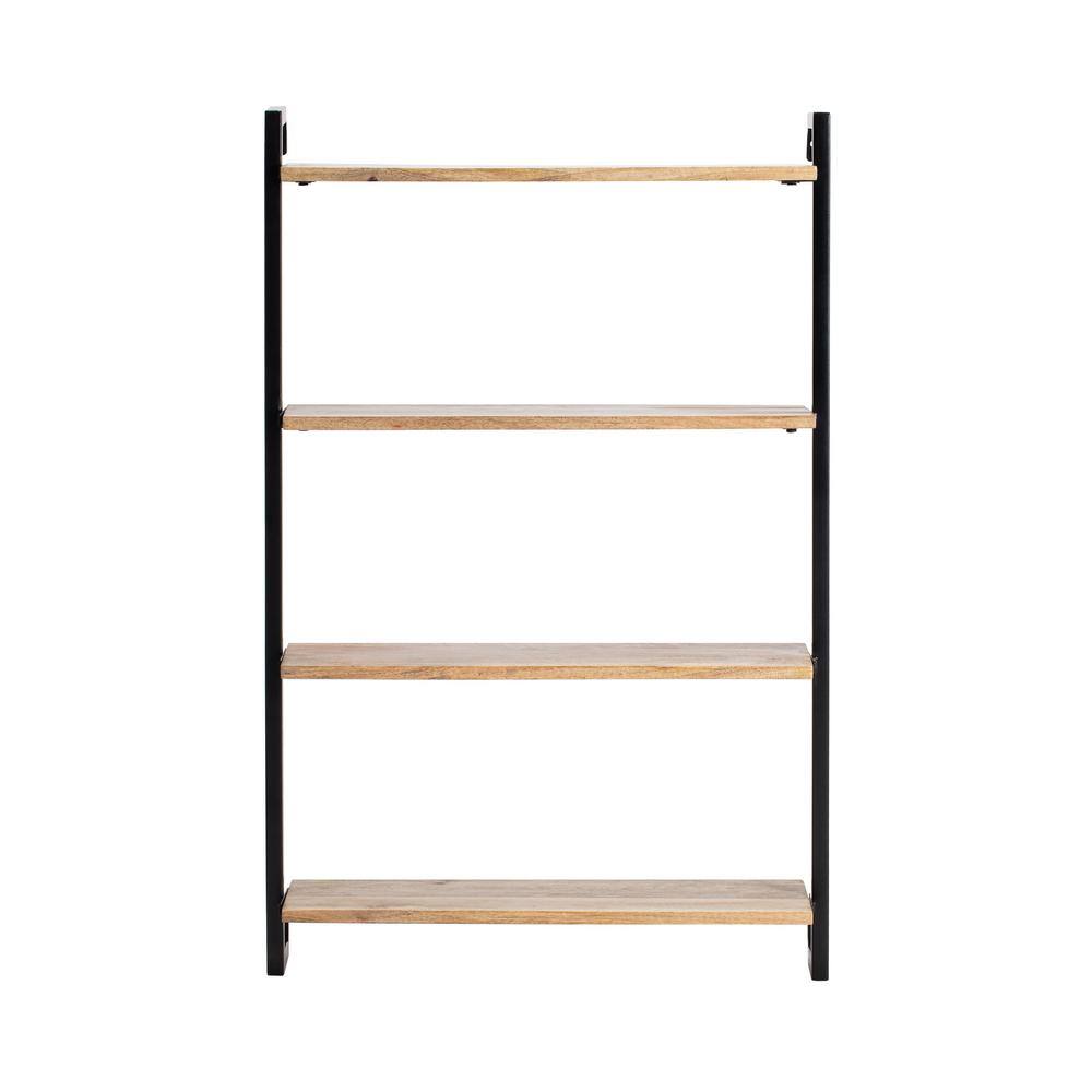 MH LONDON 8 in. x 26 in. x 40 in. Phantom Black Wood Floating Wall Shelves with Keyhole Hanging Mechanism