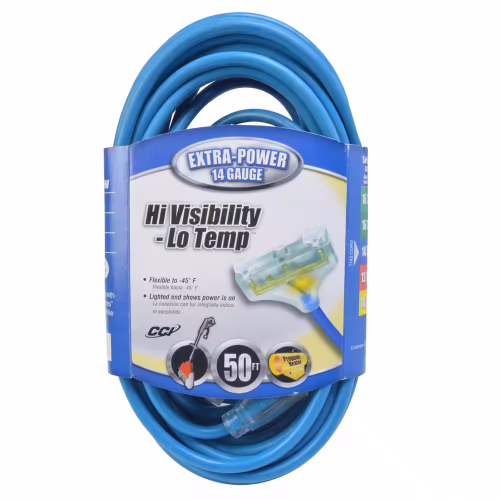 Southwire 50 ft. 14/3 SJTW Cold Weather Outdoor Light-Duty Extension Cord