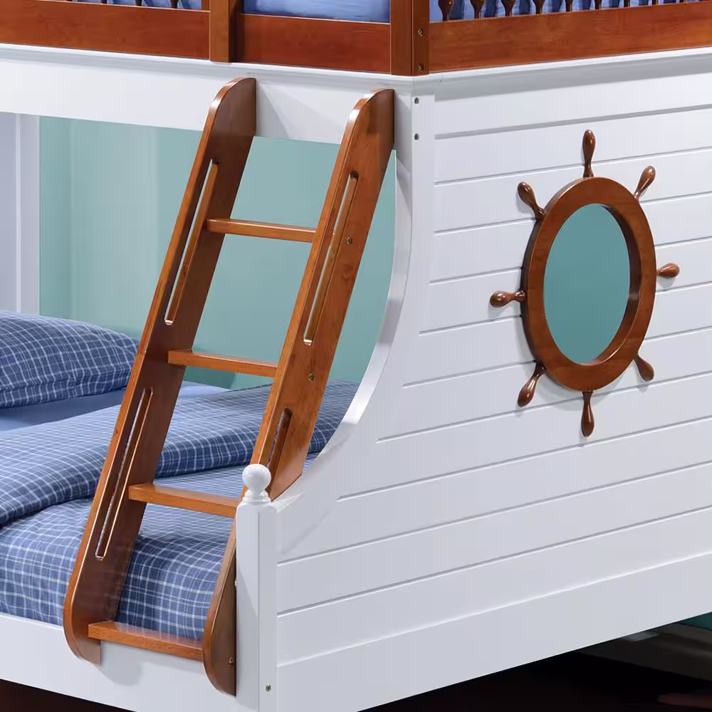 Acme Furniture Farah Oak and White Twin over Full Bunk Bed
